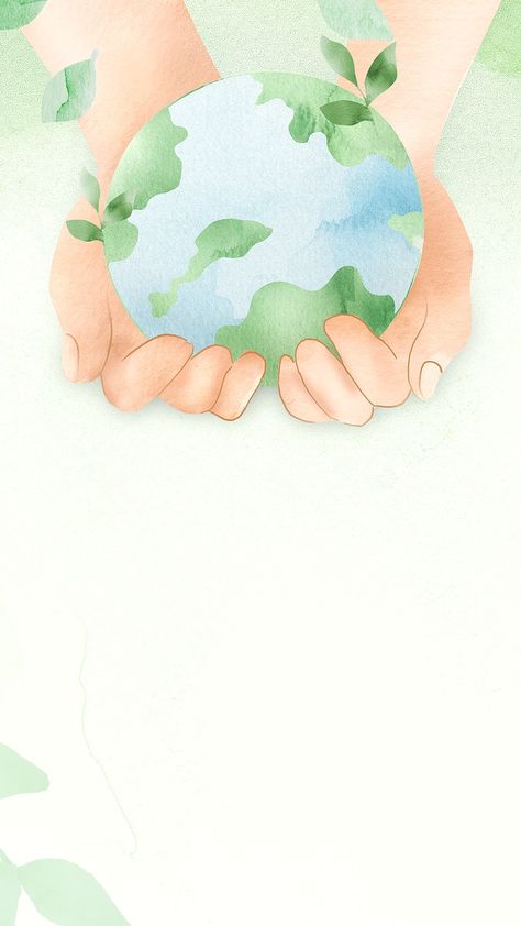 Earth Day Background, Up Carl Y Ellie, Hand Watercolor, Tree Wallpaper Iphone, World Illustration, Wallpaper Background Design, About Earth, Facebook Cover Template, Free Illustration Images