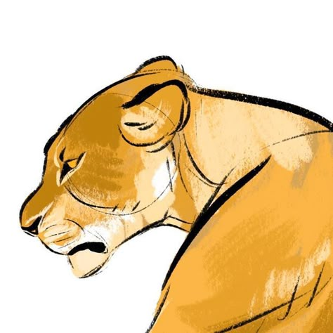 Lion Head Reference, Lioness Illustration Character Design, Lion Body Reference, Lioness Character Design, Lion Side Profile Drawing, Lioness Fursona, Female Lion Drawing, How To Draw Lion, Lion Drawing Reference