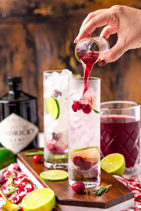 Winter Gin Cocktails, Fun Christmas Cocktails, Winter Cocktail Recipes, Cranberry Cocktail Recipe, Easy Holiday Cocktails, Xmas Drinks, Thanksgiving Cocktail Recipes, Thanksgiving Cocktail, Christmas Gin