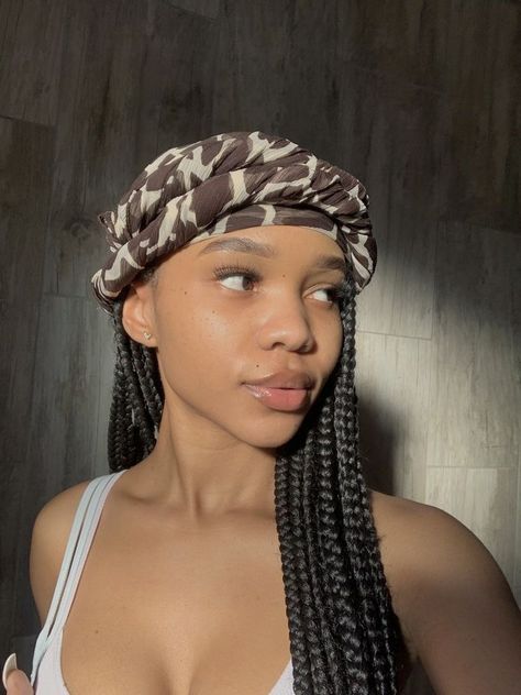 Two Braids With Scarf, Cute Scarf Hairstyles, Scarf Hairstyles Black, Headwrap Hairstyles, Cute Scarf, Braided Scarf, Hair Wrap Scarf, Hair Scarf Styles, Head Scarf Styles