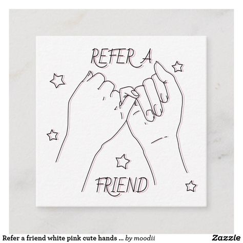 Refer a friend white pink cute hands illustration referral card Cute Hands, Drawings With Meaning, Friends Sketch, Drawings For Boyfriend, Referral Cards, Refer A Friend, Art Friend, Drawings Of Friends, Art Drawings Sketches Simple