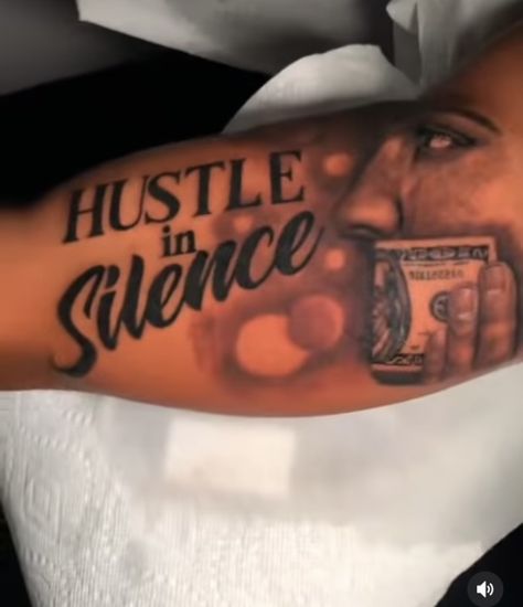 Success Tattoo Ideas Men, Born To Lead Tattoo, Wrist Tattoos For Men With Meaning, Inner Muscle Arm Tattoo, Me Vs The World Tattoo, No Hand Outs Tattoo, Hustle In Silence Tattoo, Bet On Yourself Tattoo, Hustler Tattoos Men