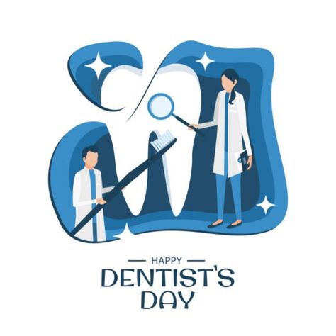 Happy National Dentist's Day! 🦷 National Dentist's Day is celebrated annually on the 6th of March to raise awareness about the importance of oral hygiene so that people will know more about how to care for teeth. This day also encourages people who generally avoid visiting a dentist for a regular check-up. 😅 Do you have a dentist you love? Let us know down below if you do! #dentist #happydentistday #holiday #idahodentists #twinfallsdentist #magicvalleydentist Happy Dentist Day, Dentist Day, Dental Images, Graphic Editing, Dental Clinic, Oral Hygiene, Dental Care, Business Names, Premium Vector