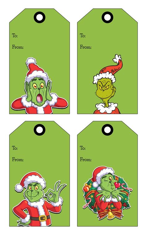 Free Printable Grinch Christmas Gift Tags, Grinch Christmas Tree Printable, Grinch Stickers Printable, Free Printable Grinch Pictures, The Grinch Printables, Grinch Paper Craft, Grinch Tags Printable Free, Grinch Printables Free Signs, Grinch Gift Tags Free Printable