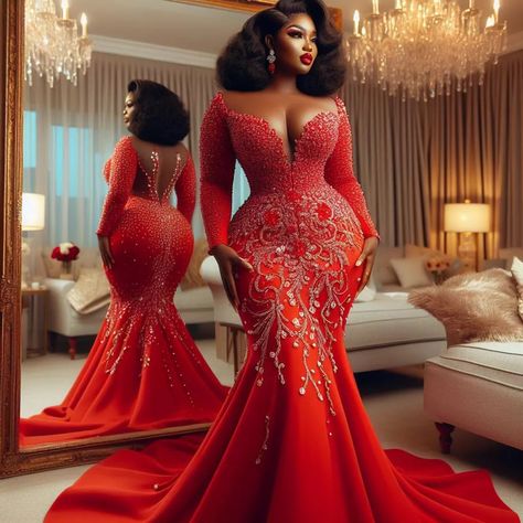 Nanice Weddings | Wedding dresses in Accra | 😩🤩 RED NEEDS NO INTRODUCTION!!!! 😩😍😍.! Who LOVES RED???🌟 #bridalmagic💕🥰❤️ 😍To custom any of these designs, contact our team of able… | Instagram Red Dress Design, Traditional Couple, Long White Wedding Dress, Red Lace Gown, Igbo Bride, African Bridal Dress, Red Wedding Dress, Civil Wedding Dresses, Outfit Wedding