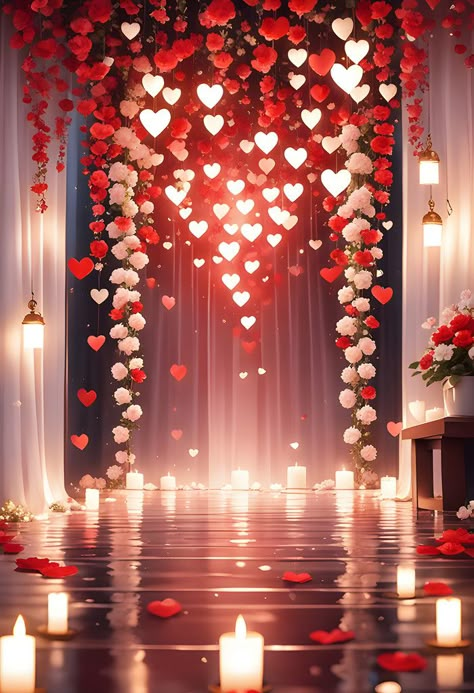 Valentines Day Background With Red Hearts And Candles In The Room#pikbest##Backgrounds Valentine Day Frame, Zepeto Valentines Background, Love Backgrounds For Editing, Valentines Day Background Photography, Valentine Pictures Background, Backgrounds For Graphic Design, Valentine Frame Backgrounds, Romantic Background Wallpapers, Romantic Background For Editing