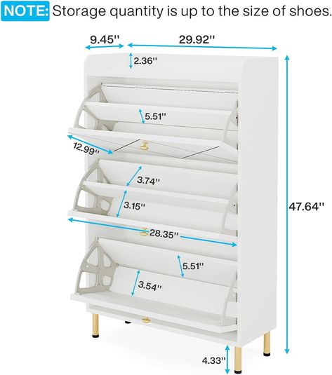 Amazon.com: Tribesigns White Shoe Cabinet for Entryway, Slim Shoe Storage Cabinet with 3 Flip Drawers, Hidden Shoe Rack Organizer for Entryway, Wood Shoe Cabinet with Doors, 24 Pair : Home & Kitchen Shoe Storage Dimensions, Hidden Shoe Rack, Slim Shoe Storage, White Shoe Cabinet, Shoe Cabinet With Doors, Shoe Rack Organizer, Cabinet With Doors, Wood Shoe, Shoe Rack Organization