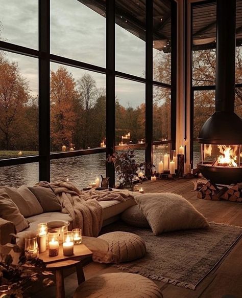 Contemporary Decor Living Room, Casa Country, Cosy Christmas, Cozy Room Decor, Hus Inspiration, Dream House Interior, House Goals, Cabin Homes, Dream Rooms