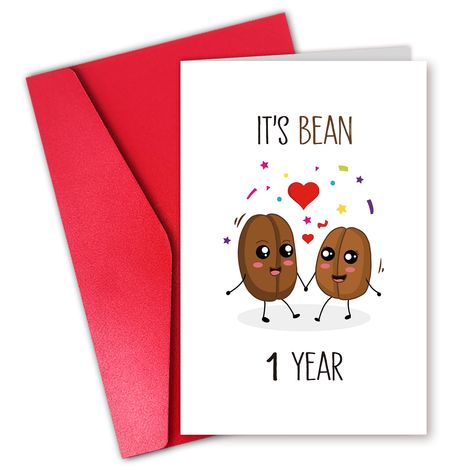 One Year Anniversary Boyfriend, 1 Year Anniversary Card, 1 Year Anniversary Boyfriend, 1st Anniversary Gifts For Him, Anniversary Ideas For Him, 1st Anniversary Cards, Anniversary Card For Husband, 9 Year Anniversary, Funny Anniversary Gifts