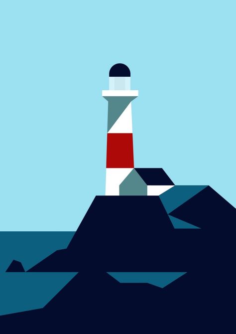 Hey- Lighthouse Poster Grafico, Posca Art, Hey Handsome, Soyut Sanat Tabloları, Illustration Agency, Landscape Illustration, Mail Art, Illustrations And Posters, Illustration Vector