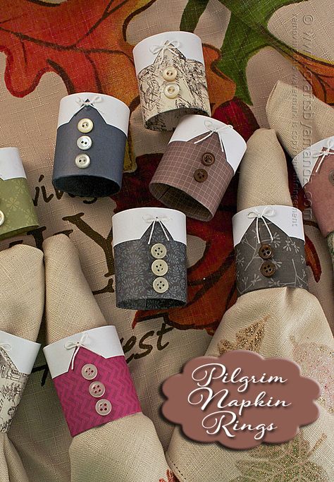 Tutorial | Pilgrim Napkin Rings for Thanksgiving Pilgrim Crafts, Pilgrim Thanksgiving, Thanksgiving Napkin Rings, Thanksgiving Crafts Diy, Crafts By Season, Fall Napkins, Thanksgiving Pilgrims, Thanksgiving Napkins, Diy Thanksgiving