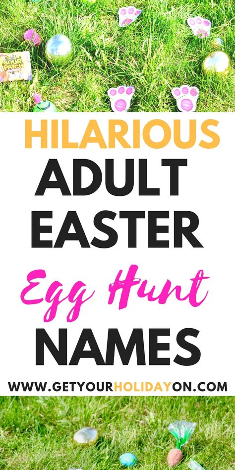 FAQs of an Easter egg Hunt Adult Easter egg Hunt Names! #egghunt #easterbasket #jellybeans #easter Adult Games For Easter, Easter Egg Scavenger Hunt For Adults, Adult Easter Egg Scavenger Hunt Clues, Easter Gathering Ideas Families, Work Easter Egg Hunt Ideas, Easter Fun For Adults, Indoor Egg Hunt Ideas, Easter Egg Hunts For Adults, Office Easter Egg Hunt Ideas