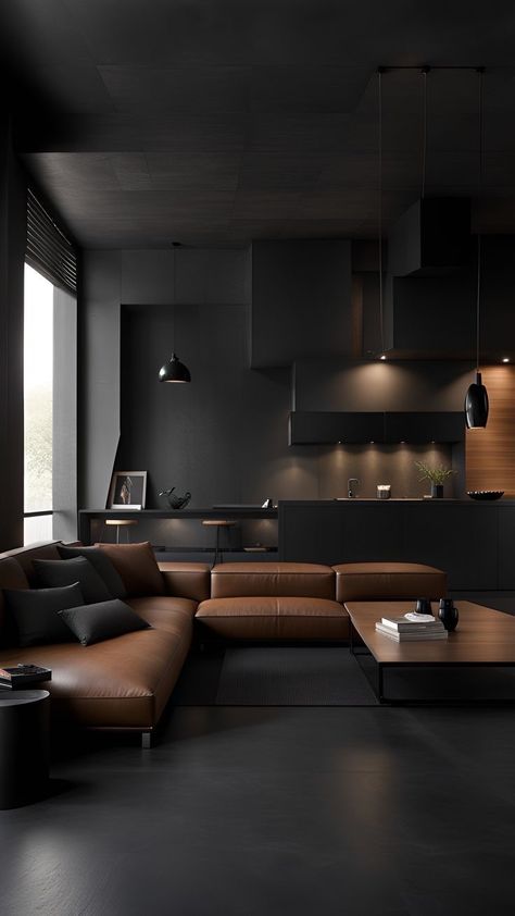 Dark Living Rooms, Home Cinema Room, Modern Minimalist Living Room, Home Design Inspiration, Living Room Design Inspiration, Dark Interiors, Ideas Living Room, Room Decor Ideas, Living Room Inspo