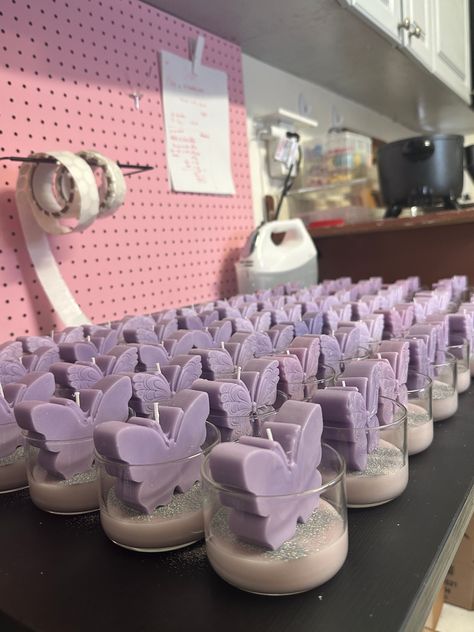 Butterfly Party Favors Scented Soy Wax - Etsy Enchanted Forest Favors, Butterfly Centerpieces Quinceanera, A Lifetime Of Butterflies Theme, Quince Butterfly Theme, Butterfly Centerpiece Ideas, Ideas Para Xv, Butterfly Party Centerpieces, Butterfly Party Ideas, Party Favors Sweet 16