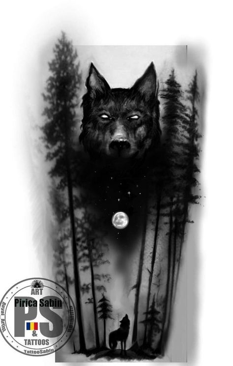 Wolf Sleeve, Wolf Tattoos Men, Wolf Tattoo Sleeve, Regnul Animal, Marvel Tattoos, Tato Lengan, Forest Tattoos, Forearm Sleeve Tattoos, Wolf Tattoo Design