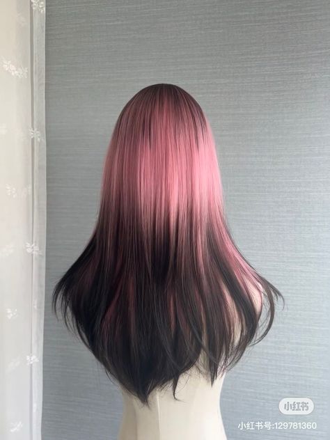 Pink Hair Black Tips, Pink Hair With Black Tips, Fantasy Color Hair, Emo Hair Color, Hair Stages, Pink And Black Hair, Light Pink Hair, Red Hair Inspo, Y2k Hairstyles