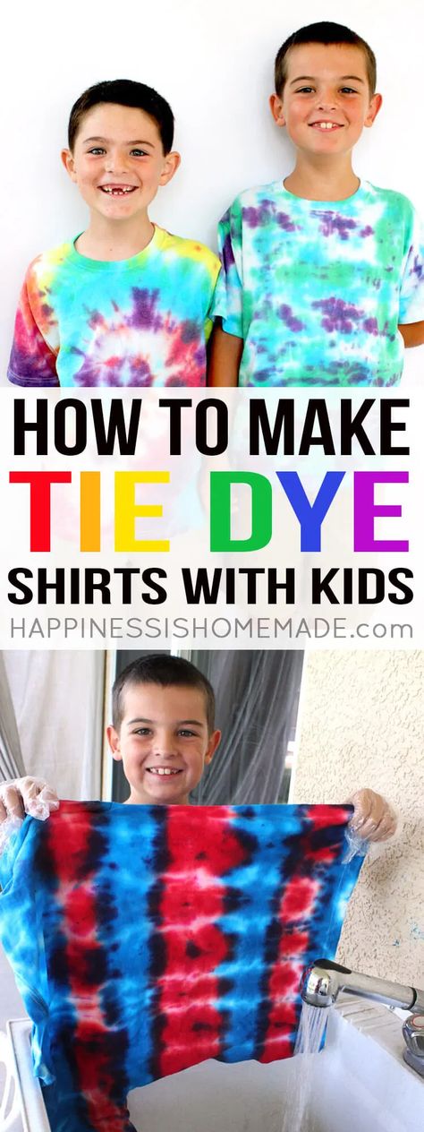 Tie Dye Shirts Patterns, Ty Dye, Kerajinan Diy, Diy Tie Dye Shirts, Tie Dye Party, Tie Dye Crafts, Diy Tie, Kids Tie Dye, Spiral Tie Dye