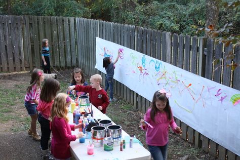 Banner Outdoor Paint Party, Toddler Paint Party, Paint Party Ideas For Kids, Birthday Arts And Crafts, Arts And Crafts Birthday Party, Kids Paint Party, Crafts Birthday Party, Kids Art Party, Kids Painting Party