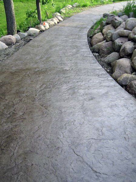 Top 60 Best Concrete Walkway Ideas - Outdoor Path Designs Stamped Concrete Walkway, Cheap Landscaping Ideas, Concrete Patio Designs, Concrete Patios, Walkway Design, Concrete Walkway, Smooth Concrete, Walkways Paths, Outdoor Path