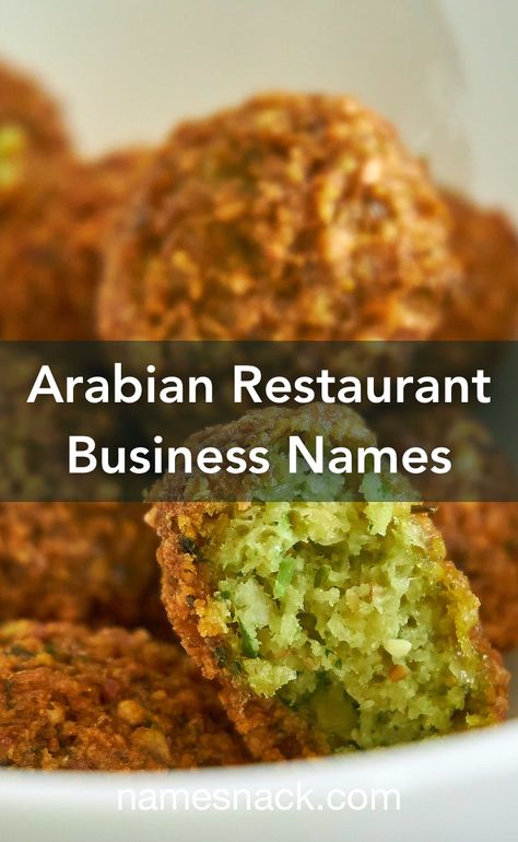 10 beautiful and delicious name ideas for an Arabian restaurant. Arabic Cafe Names, Arabic Restaurant Names, Arabic Business Names, Restaurant Names Ideas, Cake Shop Names, Arabian Restaurant, Cafe Names Ideas, Asian Cafe, Middle Eastern Restaurant