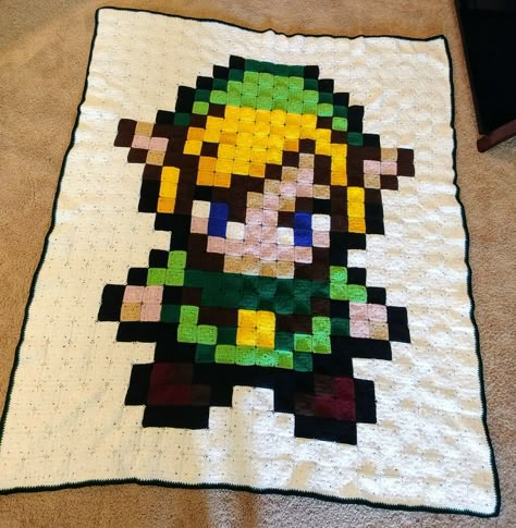 Crochet Zelda Blanket, Zelda Crochet Blanket, Zelda Crochet Patterns, Crochet Zelda, Zelda Crochet, Making Blankets, Easy Crochet Stitches, Beginner Crochet Projects, Beginner Crochet