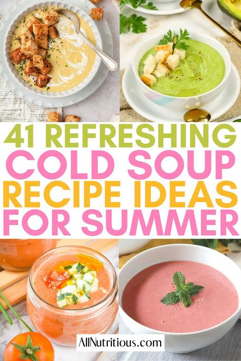 Cold Soup Recipes Summer, Chilled Soup Recipes, 7 Day Cabbage Soup Diet, Summer Soup Recipes, Cold Soup Recipes, Strawberry Soup, Avocado Soup, Chilled Soup, Recipes For Summer