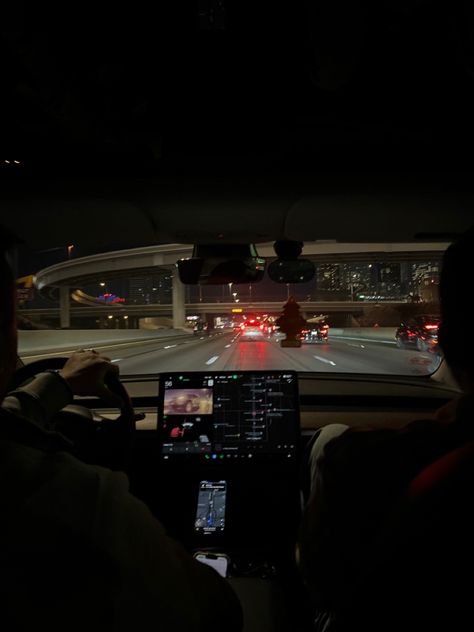 Driving Tesla Aesthetic, Night In Car Aesthetic, Convertible Aesthetic Night, Drive At Night Aesthetic, Midnight Drives Aesthetic, Night Aesthetic In Car, Tesla Aesthetic Night, Nighttime Drive Aesthetic, Nighttime Car Rides Aesthetic