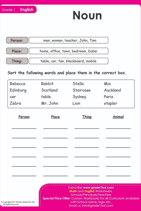 Noun Test Worksheet For Grade 1, Basic Grammar For Grade 1, English Grammar For Class 1, English Grammar Worksheets For Class 1, Basic Grammar Worksheets, Grade 6 English Worksheets, Year 2 English Worksheets, Year 1 English Worksheets, English Worksheets For Grade 1