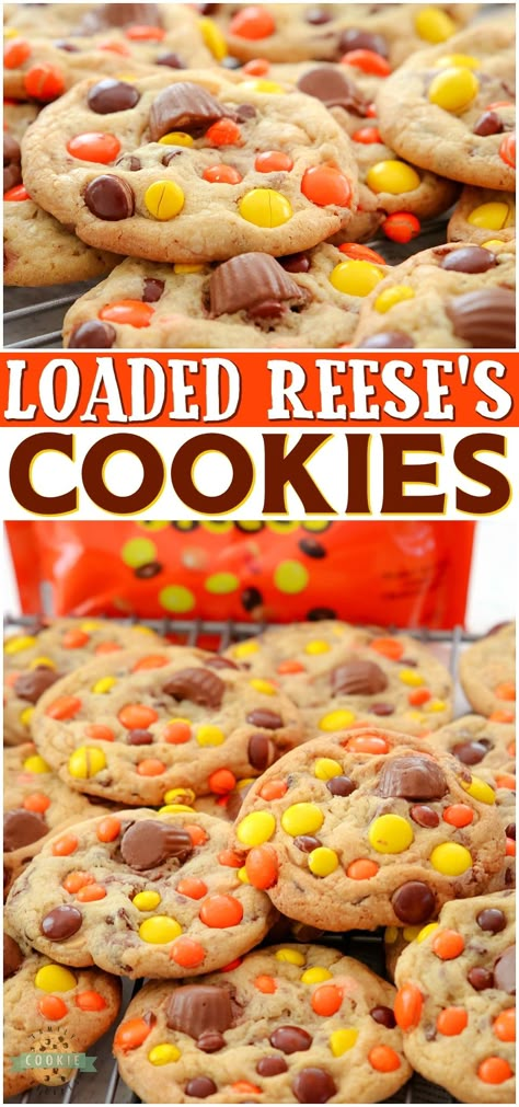 Reeses Baking Cups And Pieces Recipes, Reese’s Baking Cups And Pieces, Cookie Recipes Reeses Peanut Butter Cups, Peanutbutter Reeses Cookies, Reese Pieces Peanut Butter Cookies, Reeces Cookie Cups, Reeses Cups Cookies, Reses Cup Cookies, Recipes With Reeses Pieces