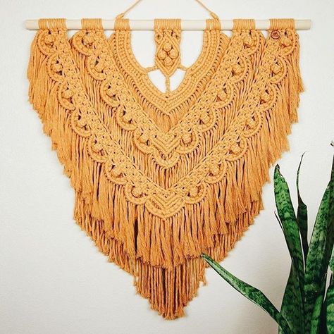 Macrame Wall Hanging 'indian Summer' Orange Macrame, Yellow Macrame, Tapestry Macrame, Macrame Wall Hanger, Large Tapestry, Mustard Orange, Makramee Diy, Macrame Wall Hanging Diy, Macrame Wall Decor