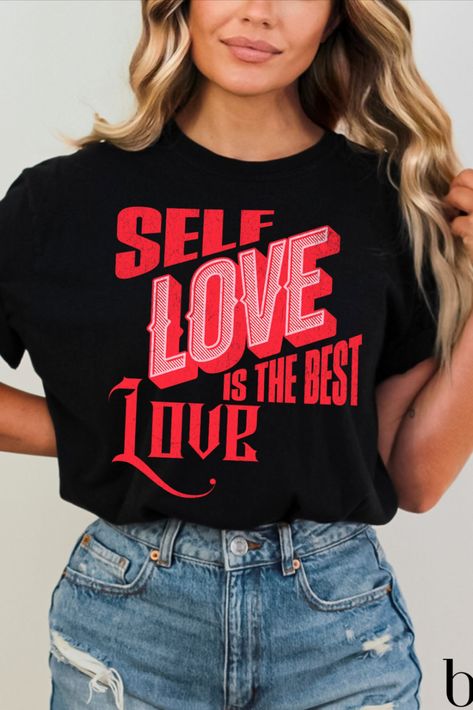 Self Love is the Best Love Comfort Colors Shirt, Mental Health Apparel, Red Retro Valentine's Tee, Loving Yourself Oversized Shirt Red Valentine, T Shirt Ideas, Retro Valentines, Red Retro, Loving Yourself, Valentine Shirt, Comfort Colors Shirt, Valentines Shirt, Best Love