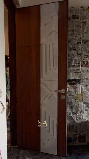 S A Design Studio on Instagram: "Our fusion for the internal doors have come out really nice. We have combined the doors with veneers and solid boards for solid Colors. . . . . We are a team of architect, interior designer and space planner, vastu experts and structural engineers. Get in touch with us for all kind of designing, planning , architectural planning, interior designing, vastu for home and product designing. We work pan India and abroad. Call us or What’s app us - 7749994699, 8273178006 #sadesignstudio #interiordesign #spaceplanning #spaceplanner #architect #vastuexpert #landscapingdesign #doordesign #doordesign" Internal Doors Design, Veneer Door Design Bedrooms, Veneer Door Design, Internal Door Design, Main Door Design Entrance, Vastu For Home, Veneer Doors, Hospital Plans, Net Door