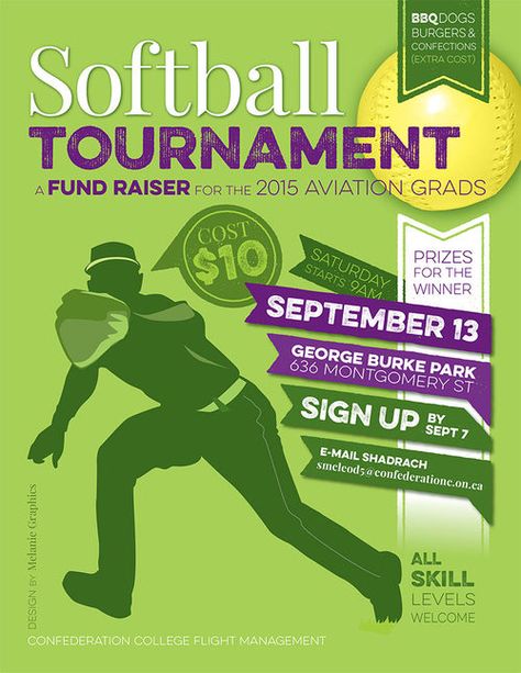 Fund Raising Event Poster - Softball Tournament for Aviation Students at Confederation College, Thunder Bay College Event Poster, Softball Tournament, Softball Tournaments, College Event, Event Poster Design, Thunder Bay, Fundraising Events, Event Poster, Professional Website