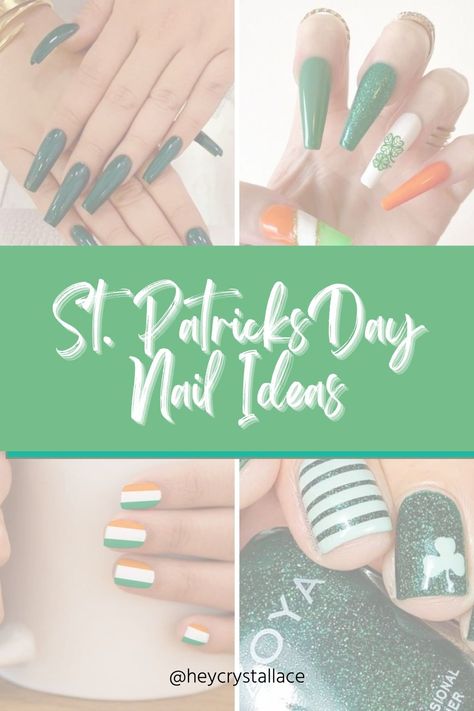 Looking for Nail Inspirations for St Patricks Day? Check out these super cute nail ideas for inspiration and glam up this St Patricks Day St Patricks Nail Designs, Shamrock Nails, Irish Nails, Saint Patrick Nail, St Patrick's Day Nails, Nail Art Cute, March Nails, Chic Nail Designs, St Patricks Day Nails