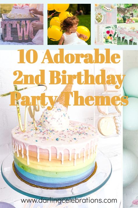 The cutest ideas for a 2nd Birthday Party. 10 gorgeous second Birthday Party themes to inspire your Toddlers Birthday Party. #secondbirthday #2ndbirthday #2ndbirthdayparty #2ndbirthdaypartyideas #2ndbirthdaypartythemes Time Two Party Birthday, Gender Neutral 2nd Birthday Party, Unique Second Birthday Themes, 2nd Birthday Party Themes Girl, Second Birthday Party Themes, 2nd Birthday Party Ideas, Birthday Party 10, Rubber Duck Birthday, Party Themes Ideas