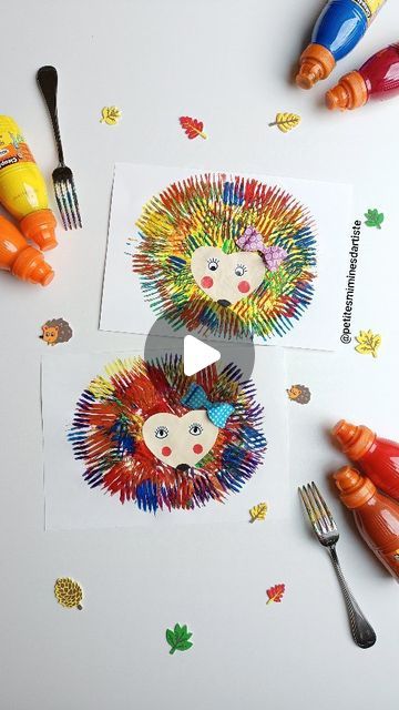 Magdalena & Petites mimines d'artiste on Instagram: "🦔 Hérissons colorés🦔  Voici une nouvelle activité automnale 🍂   Avec les filles nous avons réalisé des hérissons colorés à la fourchette et peinture @cleopatre_wepam   Sur des feuilles blanches les filles ont peint des hérissons avec une fourchette et de la peinture plein de couleurs venant de chez @cleopatre_wepam  Puis elles ont collé les museaux prédécoupés, les yeux et les joues ☺️ pour former les hérissons d'automne tout mignons 🦔  Elles ont adoré cette activité peinture plutôt libre et le résultat inattendu en forme d'hérissons 🦔  Et toi, tu aimes ? As-tu déjà essayé cette technique de peinture à la fourchette ?   #activitemanuelle #activite #activité #activities #activitematernelle #activiteenfant #preschoolactivities #activi After School Club, Toddler Learning Activities, September 22, Toddler Learning, Process Art, Kids Entertainment, Toddler Crafts, Drawing Tips, Art Plastique