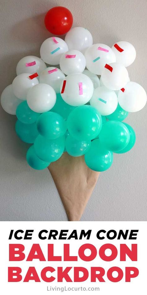 Ice Cream Parties, I’ve Cream Party Ideas, Ice Cream Party Table Decor, Diy Balloon Backdrop, Ice Cream Social Ideas, Ice Cream Sundae Bar Ideas, Kids Ice Cream Party, Ice Cream Sundae Party, Summer Ice Cream Party