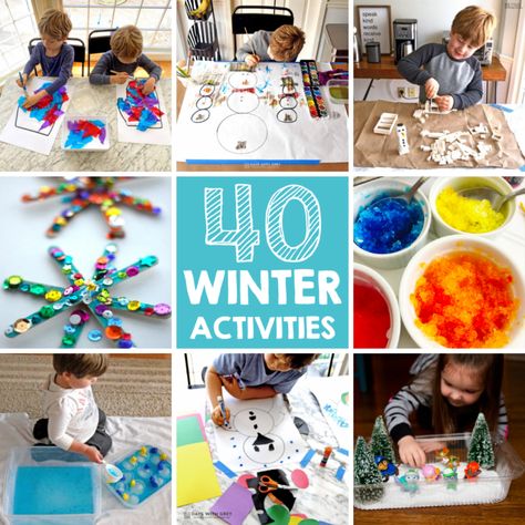 winter snow, art, and indoor activities Winter Activities For Toddlers, Activities For Students, Winter Play, Diy Preschool, Fun Winter Activities, Winter Activities For Kids, Toddler Activity, Toddler Winter, Activities For Toddlers