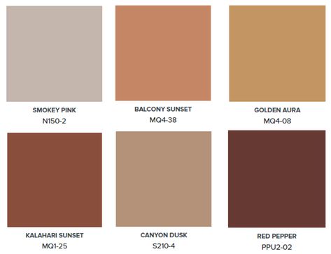 Color Palette With Pink, Behr Color Palettes, Boho Paint Colors, Warm Bedroom Colors, Boho Color Palette, Brown Dining Room, Sunset Color Palette, Pink Paint Colors, Warm Color Palette