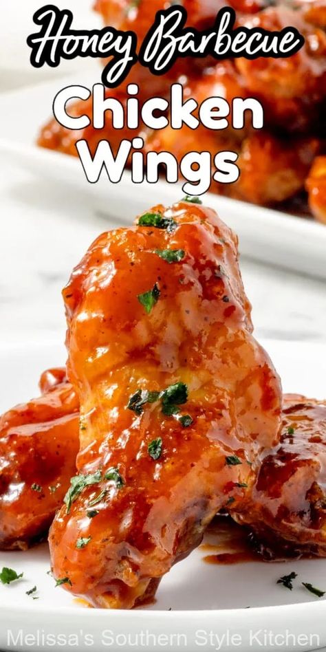 Honey Barbecue Chicken Wings, Honey Barbeque Chicken, Superbowl Treats, Honey Bbq Wings Recipe, Honey Barbeque Sauce, Honey Barbecue Chicken, Honey Chicken Wings Recipe, Wings Recipe Oven, Sweet Chicken Wings