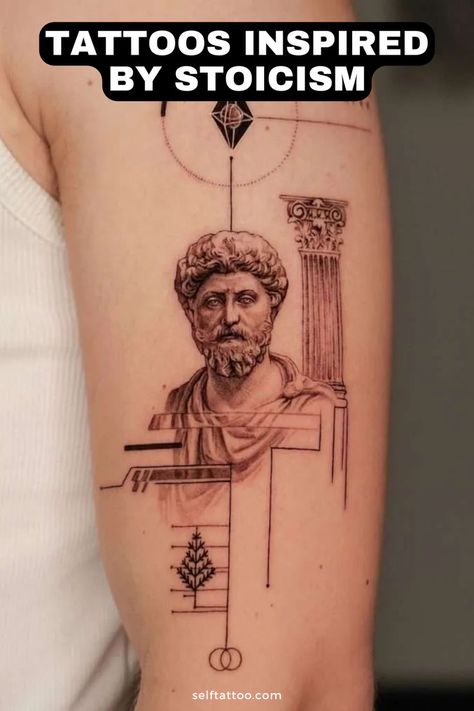 Discover stoic tattoo ideas inspired by ancient Greek philosophy. From meaningful quotes to timeless wisdom, explore tattoo designs that embody the principles of stoicism. Dive into our article for inspirational ink ideas that combine art, aesthetic, and profound philosophical teachings. Ego Vs Soul Tattoo, Marcus Aurelius Tattoo Quotes, Stoic Tattoo Ideas Minimalist, Philosopher Tattoo, Knowledge Is Power Tattoo, Seneca Tattoo, Greek Philosophy Tattoo, Nosce Te Ipsum Tattoo, Aristotle Tattoo