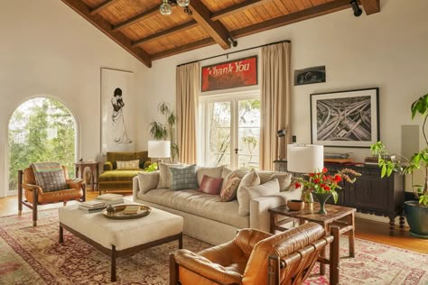 Tour Troian Bellisario and Patrick J. Adams’s Eclectic Spanish Colonial Revival Home | Architectural Digest Spanish Living Room, Spanish Home Decor, Adams Homes, Clad Home, Colonial Interior, Troian Bellisario, Spanish Style Home, Colonial Revival, Spanish House