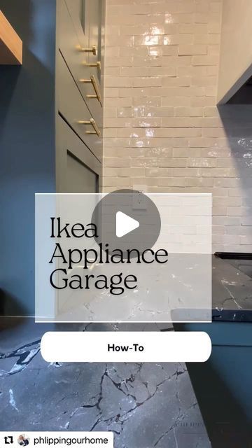 Ikea Garbage Cabinet, Pantry Cabinet With Appliance Garage, Appliance Garage In Island, Top Of Fridge Cabinet Ideas, Ikea Garage Pantry, Kitchens With Appliance Garages, Appliance Hiding Cabinets, Appliance Garage Pantry Cabinet, How To Add An Appliance Garage