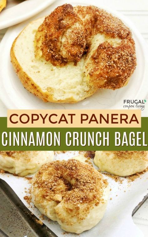 Einstein Bagels Copycat, Apple Bagel Recipe, Panera Bread Breakfast, Cinnamon Crunch Bagel, Copycat Panera Bread, Cinnamon Bagels, Panera Recipes, Panera Copycat, Copycat Panera