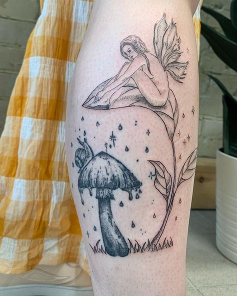 Enchanted Forest Tattoo Ideas, Woodland Sleeve Tattoo, Magical Forest Tattoo, Forest Fairy Tattoo, Tramp Stamps, Forest Tattoo, Forest Tattoos, Fairy Tree, Fairy Tattoo