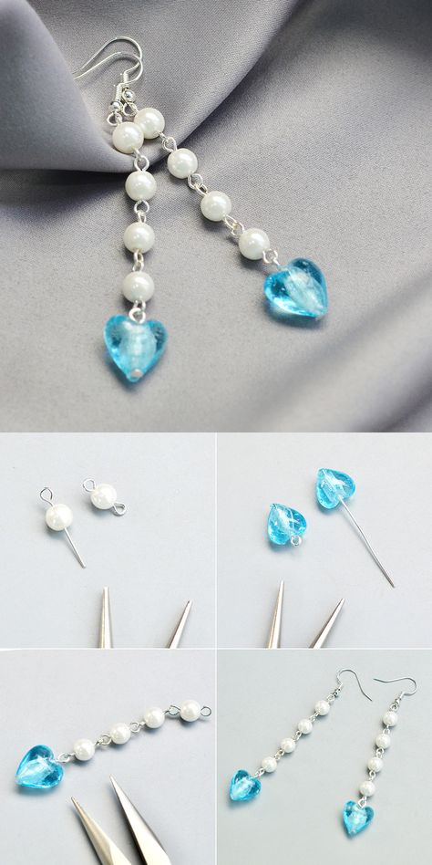 Spring Handmade Earrings, Easy Earring Ideas, Simple Diy Earrings Ideas, Earing Diy Beads, Earrings Made With Beads, Diy Earrings Easy How To Make, Handmade Earrings Ideas Beads, Making Earrings With Beads, Earrings Making Ideas