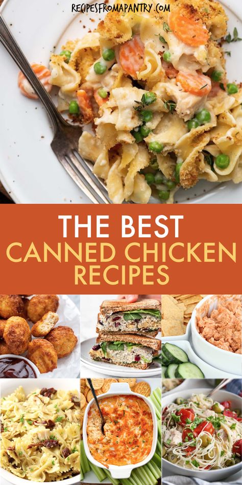 Ways To Eat Canned Chicken, Can Good Meals, Canned Chicken Lunch Recipes Healthy, White Chicken In A Can Recipes, Healthy Dinner With Canned Chicken, Can Turkey Recipes, Chicken From A Can Recipes, Canned Chicken And Stuffing Recipes, Canned Chicken Tenders