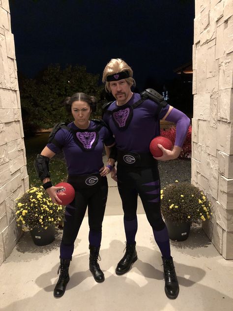 White Goodman & Fran Couple Costume DIY #halloween #dodgeball #halloweencostume #costume Dodgeball Costume Couple, Funny Costume Couple Ideas, White Goodman Costume, Innapropriate Halloween Costumes Couples, Dodgeball Couples Costume, Globo Gym Dodgeball Costume, Halloween Funny Couple Costumes, Dodge Ball Costume, Will Ferrell Halloween Costumes