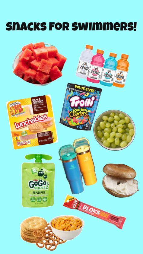 For all the swimmers out there, these are some of my favorite snacks to bring meets! The Swimmers, Gogo Squeez, Cheddar Crackers, Best Snacks, Swim Meet, Strawberry Lemonade, Swimmers, Favorite Snack, Snack Ideas