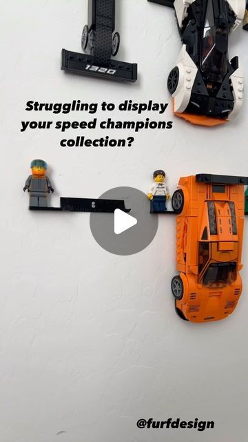 FurfDesign LLC on Instagram: "FurfDesign is here to help😎🏎️  Struggling to display your speed champions collection and other Lego cars? FurfDesign is here to help with these perfect wall mounts for both the car and the figure.   Use code BULK10 at checkout for 10% off your order of 10+ items, BULK20 for 20% off your order of 20+ items, and BULK30 for 30% off your order of 30+ items  #lego #legocars #legospeedchampions #legodisplay #etsy #smallbusiness #speedchampions #3dprinting #carculture #bricks #legomoc #legoart #walldisplay #afol #legotechnic #techniccars #legoroom #fyp #reel #reels #legoreview #furfdesign" Lego Speed Champions Display Ideas, Lego Cars Display, Lego Technic Display, Lego Speed Champions Display, Lego Car Display Ideas, Model Car Display Ideas, Lego Office, Lego Wall, Diy Lego